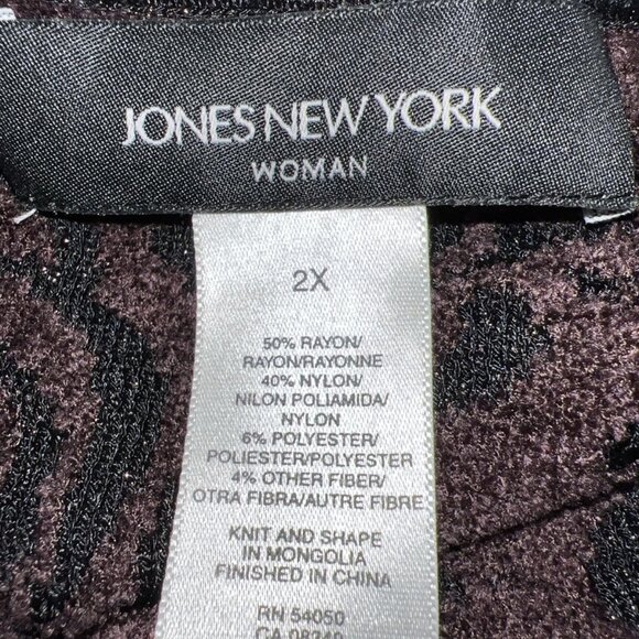 Jones New York Woman 2 Piece Tank And Jacket Set 2X Dressy Sparkly Black - Picture 11 of 12